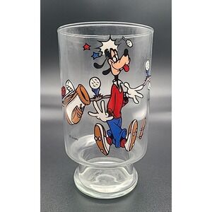 Vintage Disney Goofy Golfing Anchor Hocking Drinking Glass Vase 7" Tall Golf
